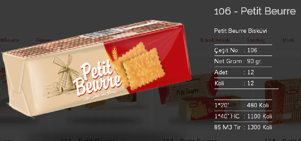 Bolachas & Wafers Cobertos com Chocolate Palmiye Modelo 106 — Alimentos, Leguminosas e Bens de Grande Consumo | COIDET & ATC