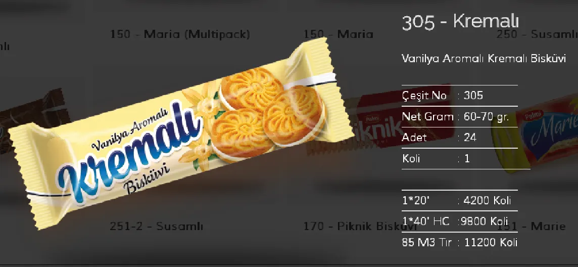Bolachas & Wafers Cobertos com Chocolate Palmiye Modelo 62 — Alimentos, Leguminosas e Bens de Grande Consumo | COIDET & ATC