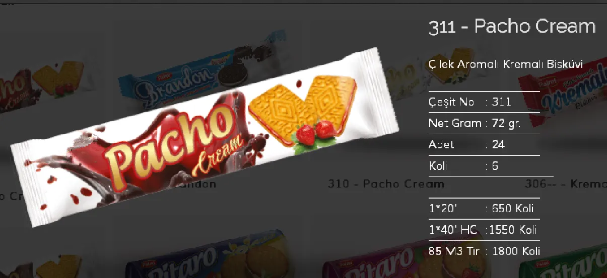 Bolachas & Wafers Cobertos com Chocolate Palmiye Modelo 104 — Alimentos, Leguminosas e Bens de Grande Consumo | COIDET & ATC