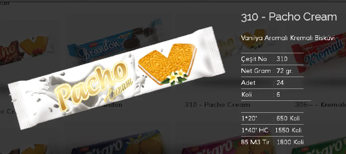 Bolachas & Wafers Cobertos com Chocolate Palmiye Modelo 95 — Alimentos, Leguminosas e Bens de Grande Consumo | COIDET & ATC