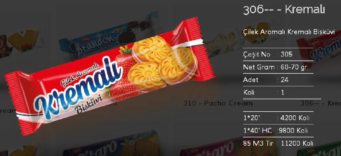 Bolachas & Wafers Cobertos com Chocolate Palmiye Modelo 121 — Alimentos, Leguminosas e Bens de Grande Consumo | COIDET & ATC