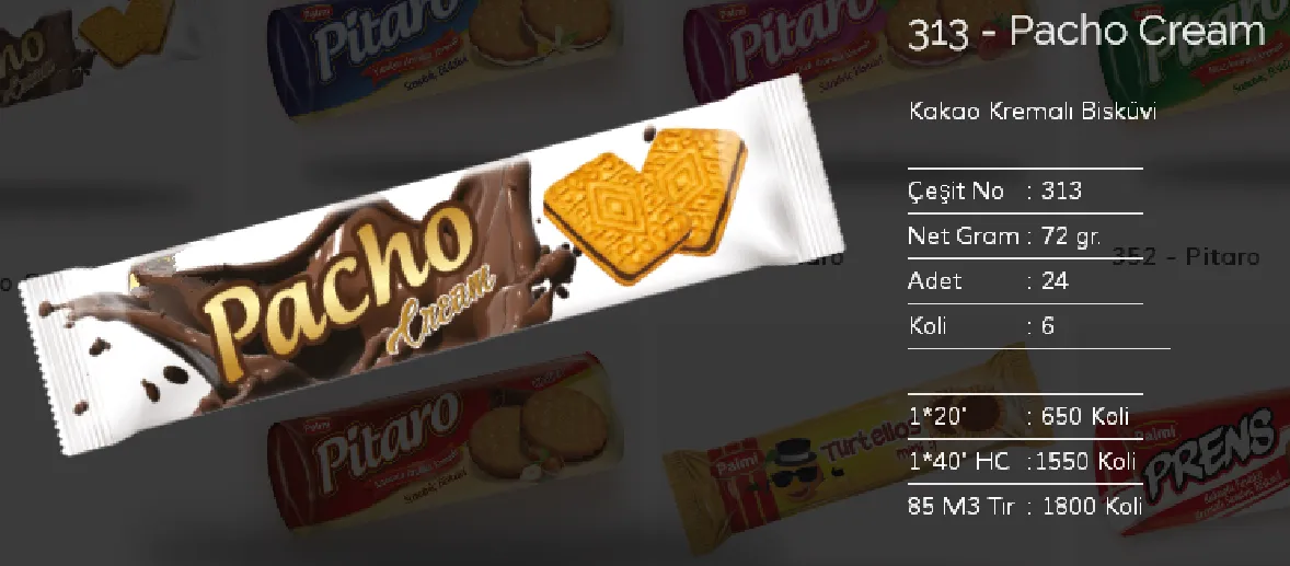 Bolachas & Wafers Cobertos com Chocolate Palmiye Modelo 92 — Alimentos, Leguminosas e Bens de Grande Consumo | COIDET & ATC