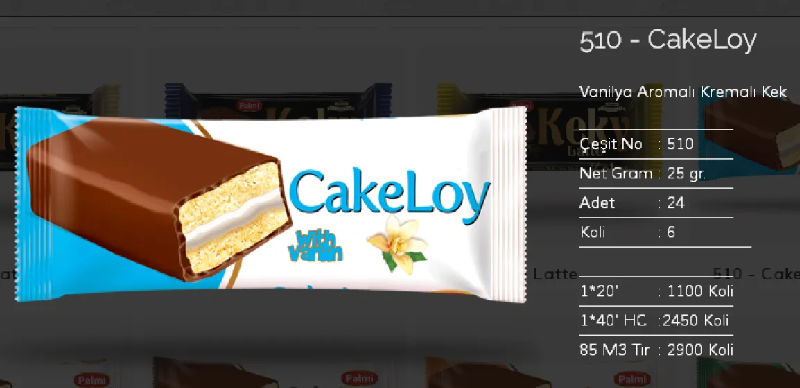 Bolachas & Wafers Cobertos com Chocolate Palmiye Modelo 19 — Alimentos, Leguminosas e Bens de Grande Consumo | COIDET & ATC