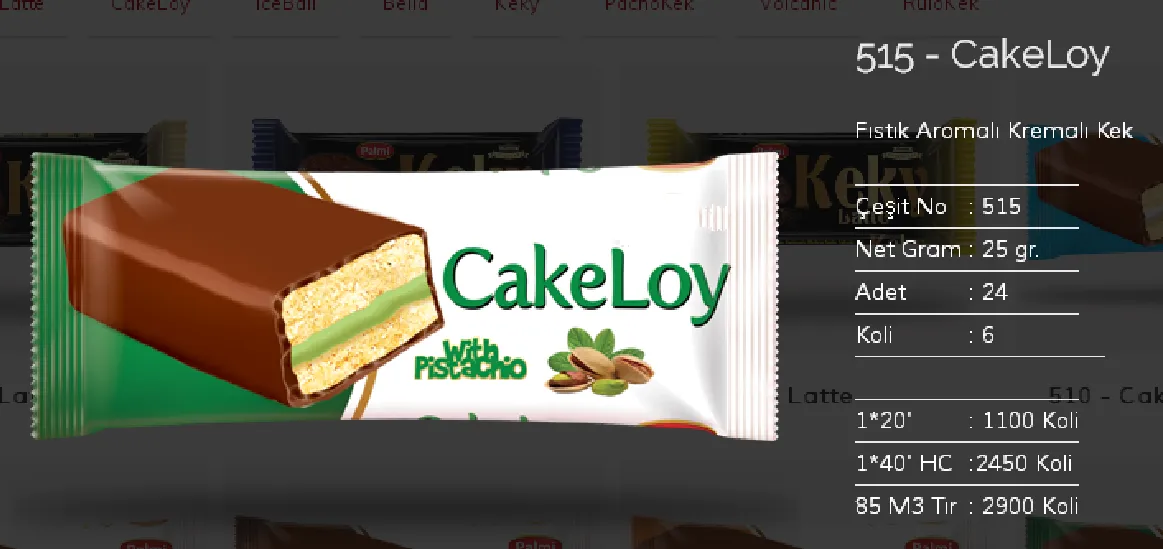 Bolachas & Wafers Cobertos com Chocolate Palmiye Modelo 123 — Alimentos, Leguminosas e Bens de Grande Consumo | COIDET & ATC