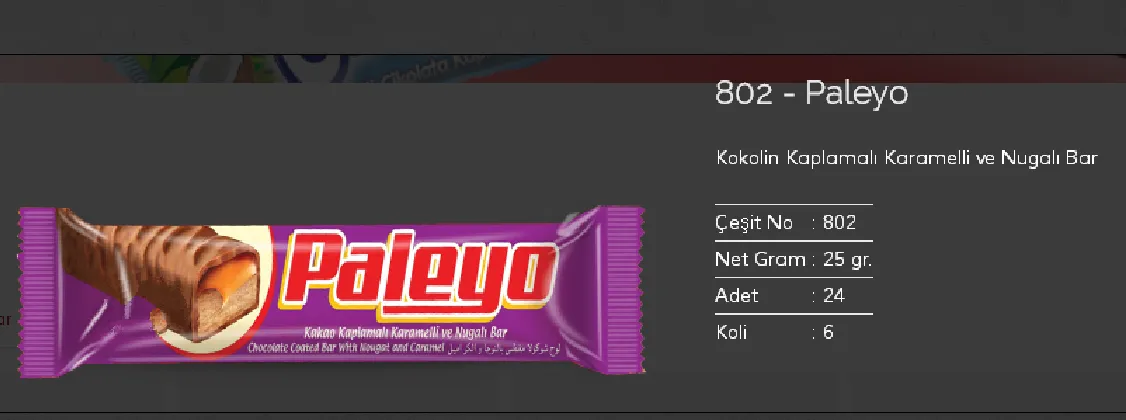 Bolachas & Wafers Cobertos com Chocolate Palmiye Modelo 33 — Alimentos, Leguminosas e Bens de Grande Consumo | COIDET & ATC