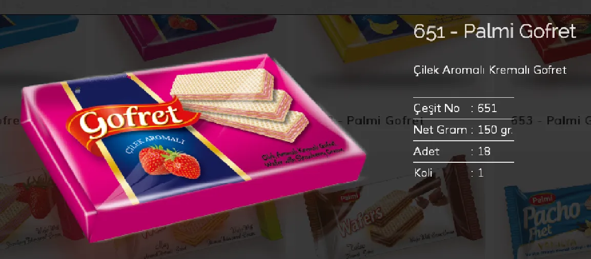 Bolachas & Wafers Cobertos com Chocolate Palmiye Modelo 96 — Alimentos, Leguminosas e Bens de Grande Consumo | COIDET & ATC