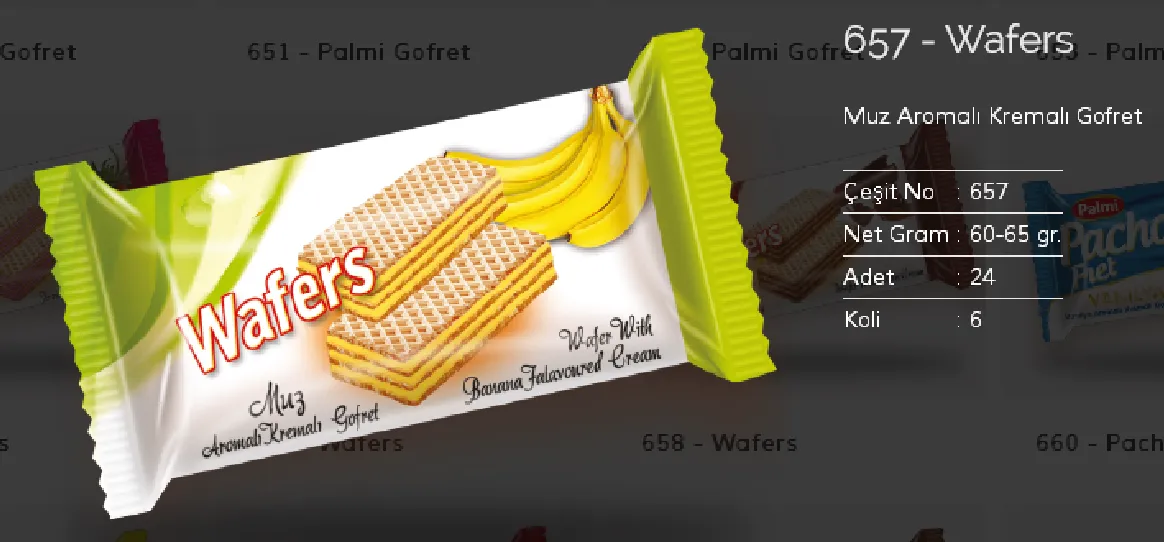 Bolachas & Wafers Cobertos com Chocolate Palmiye Modelo 127 — Alimentos, Leguminosas e Bens de Grande Consumo | COIDET & ATC