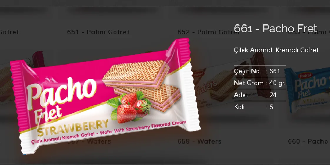 Bolachas & Wafers Cobertos com Chocolate Palmiye Modelo 87 — Alimentos, Leguminosas e Bens de Grande Consumo | COIDET & ATC