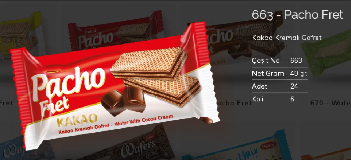 Bolachas & Wafers Cobertos com Chocolate Palmiye Modelo 56 — Alimentos, Leguminosas e Bens de Grande Consumo | COIDET & ATC