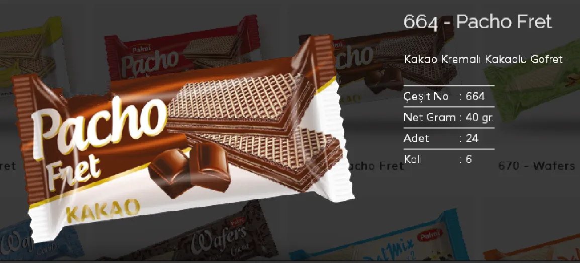 Bolachas & Wafers Cobertos com Chocolate Palmiye Modelo 44 — Alimentos, Leguminosas e Bens de Grande Consumo | COIDET & ATC