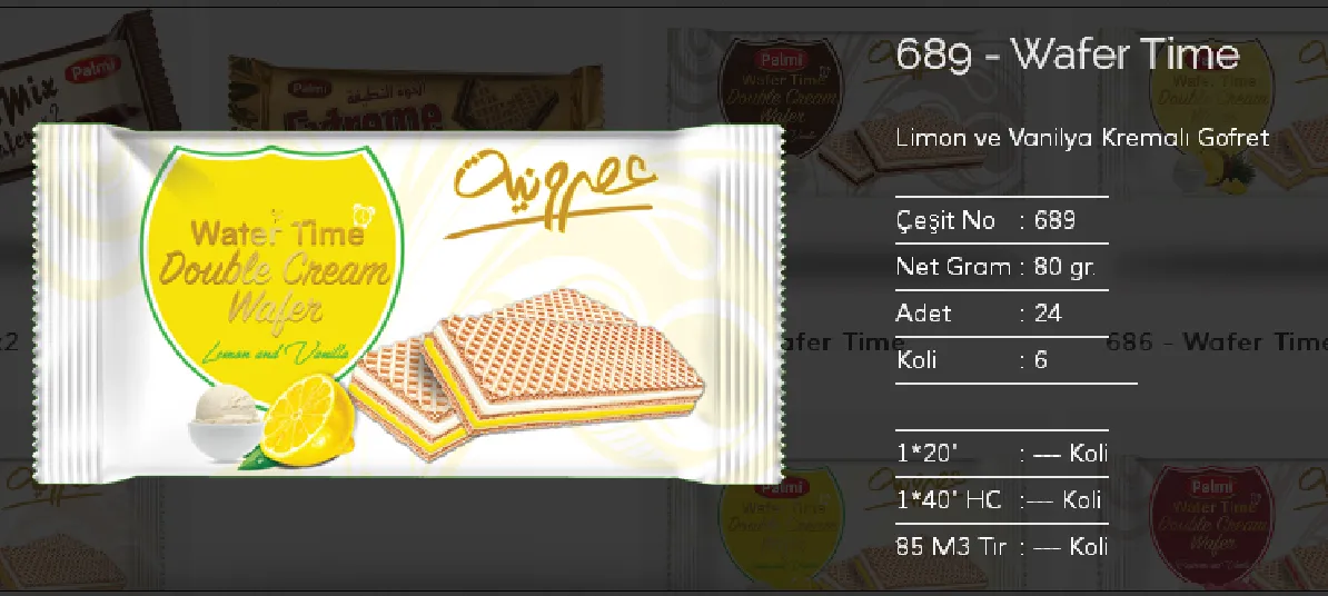Bolachas & Wafers Cobertos com Chocolate Palmiye Modelo 29 — Alimentos, Leguminosas e Bens de Grande Consumo | COIDET & ATC