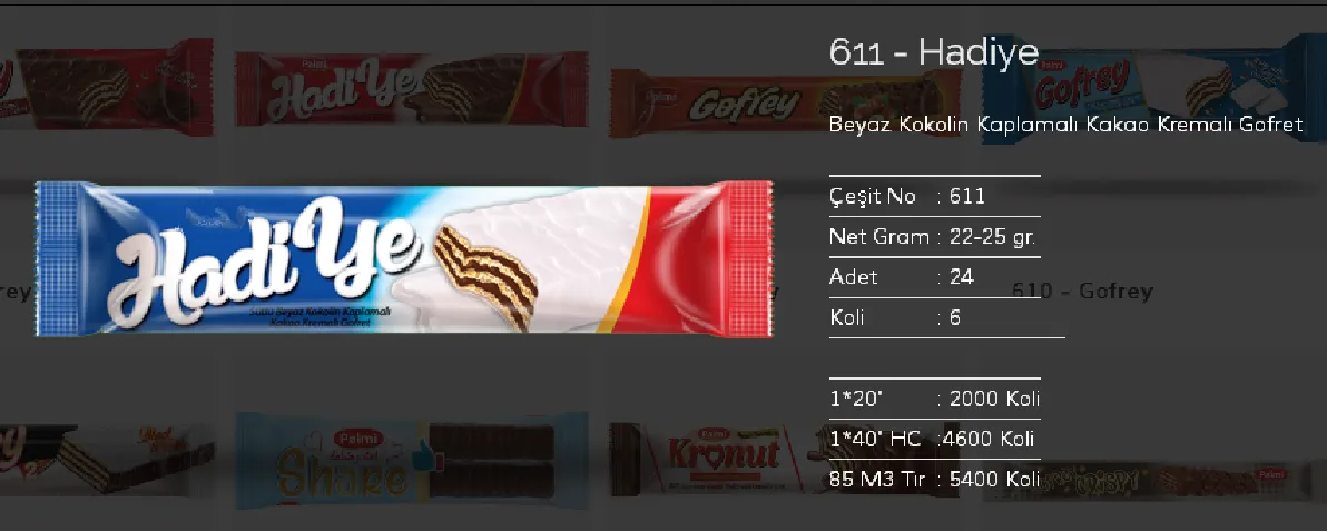 Bolachas & Wafers Cobertos com Chocolate Palmiye Modelo 37 — Alimentos, Leguminosas e Bens de Grande Consumo | COIDET & ATC