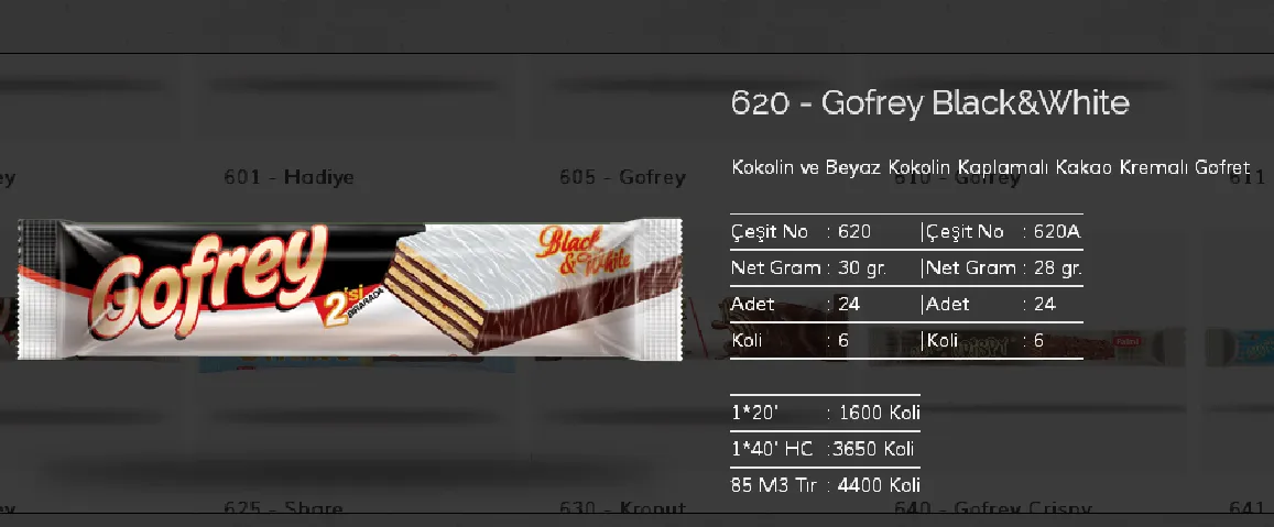 Bolachas & Wafers Cobertos com Chocolate Palmiye Modelo 150 — Alimentos, Leguminosas e Bens de Grande Consumo | COIDET & ATC