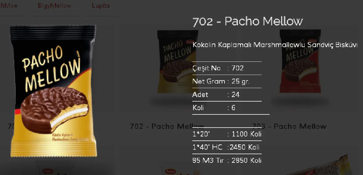 Bolachas & Wafers Cobertos com Chocolate Palmiye Modelo 81 — Alimentos, Leguminosas e Bens de Grande Consumo | COIDET & ATC