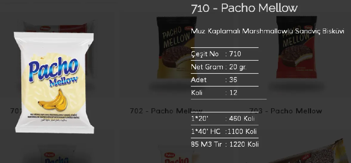 Bolachas & Wafers Cobertos com Chocolate Palmiye Modelo 78 — Alimentos, Leguminosas e Bens de Grande Consumo | COIDET & ATC