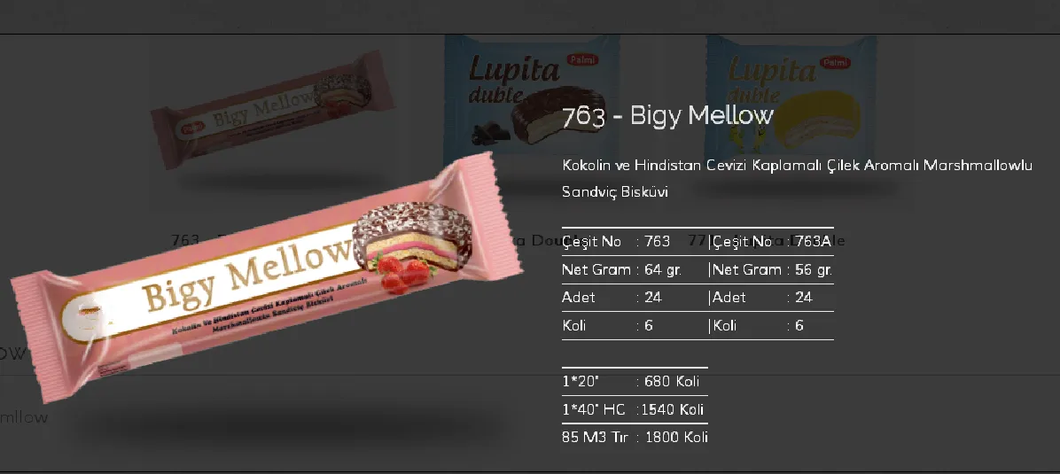 Bolachas & Wafers Cobertos com Chocolate Palmiye Modelo 46 — Alimentos, Leguminosas e Bens de Grande Consumo | COIDET & ATC
