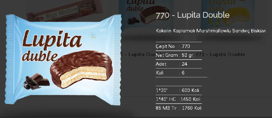 Bolachas & Wafers Cobertos com Chocolate Palmiye Modelo 103 — Alimentos, Leguminosas e Bens de Grande Consumo | COIDET & ATC