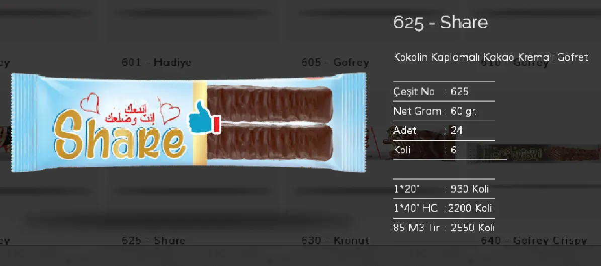 Bolachas & Wafers Cobertos com Chocolate Palmiye Modelo 90 — Alimentos, Leguminosas e Bens de Grande Consumo | COIDET & ATC
