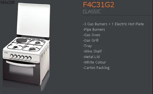 Cuisinière Solo à Gaz 4 Feux avec Gril (GPL/Gaz Naturel) Modèle 147 — Gros Électroménager, Froid & Électronique Grand Public | COIDET & ATC