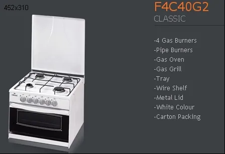 Cuisinière Solo à Gaz 4 Feux avec Gril (GPL/Gaz Naturel) Modèle 56 — Gros Électroménager, Froid & Électronique Grand Public | COIDET & ATC