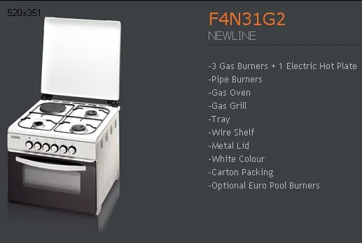 Cuisinière Solo à Gaz 4 Feux avec Gril (GPL/Gaz Naturel) Modèle 110 — Gros Électroménager, Froid & Électronique Grand Public | COIDET & ATC