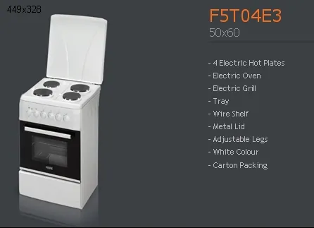 Cuisinière Solo à Gaz 4 Feux avec Gril (GPL/Gaz Naturel) Modèle 138 — Gros Électroménager, Froid & Électronique Grand Public | COIDET & ATC