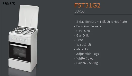 Cuisinière Solo à Gaz 4 Feux avec Gril (GPL/Gaz Naturel) Modèle 153 — Gros Électroménager, Froid & Électronique Grand Public | COIDET & ATC