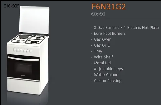 Cuisinière Solo à Gaz 4 Feux avec Gril (GPL/Gaz Naturel) Modèle 182 — Gros Électroménager, Froid & Électronique Grand Public | COIDET & ATC