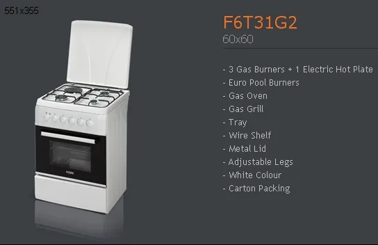 Cuisinière Solo à Gaz 4 Feux avec Gril (GPL/Gaz Naturel) Modèle 64 — Gros Électroménager, Froid & Électronique Grand Public | COIDET & ATC