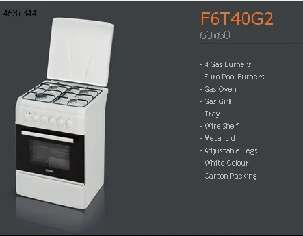 Cuisinière Solo à Gaz 4 Feux avec Gril (GPL/Gaz Naturel) Modèle 8 — Gros Électroménager, Froid & Électronique Grand Public | COIDET & ATC