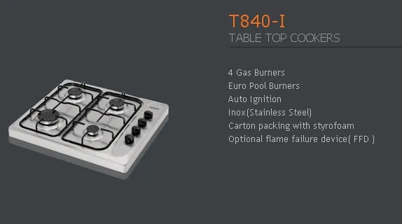 Cuisinière Solo à Gaz 4 Feux avec Gril (GPL/Gaz Naturel) Modèle 125 — Gros Électroménager, Froid & Électronique Grand Public | COIDET & ATC