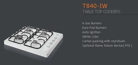 Cuisinière Solo à Gaz 4 Feux avec Gril (GPL/Gaz Naturel) Modèle 19 — Gros Électroménager, Froid & Électronique Grand Public | COIDET & ATC