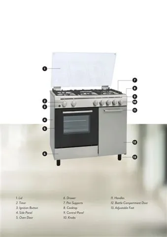 Cuisinière Solo à Gaz 4 Feux avec Gril (GPL/Gaz Naturel) Modèle 40 — Gros Électroménager, Froid & Électronique Grand Public | COIDET & ATC