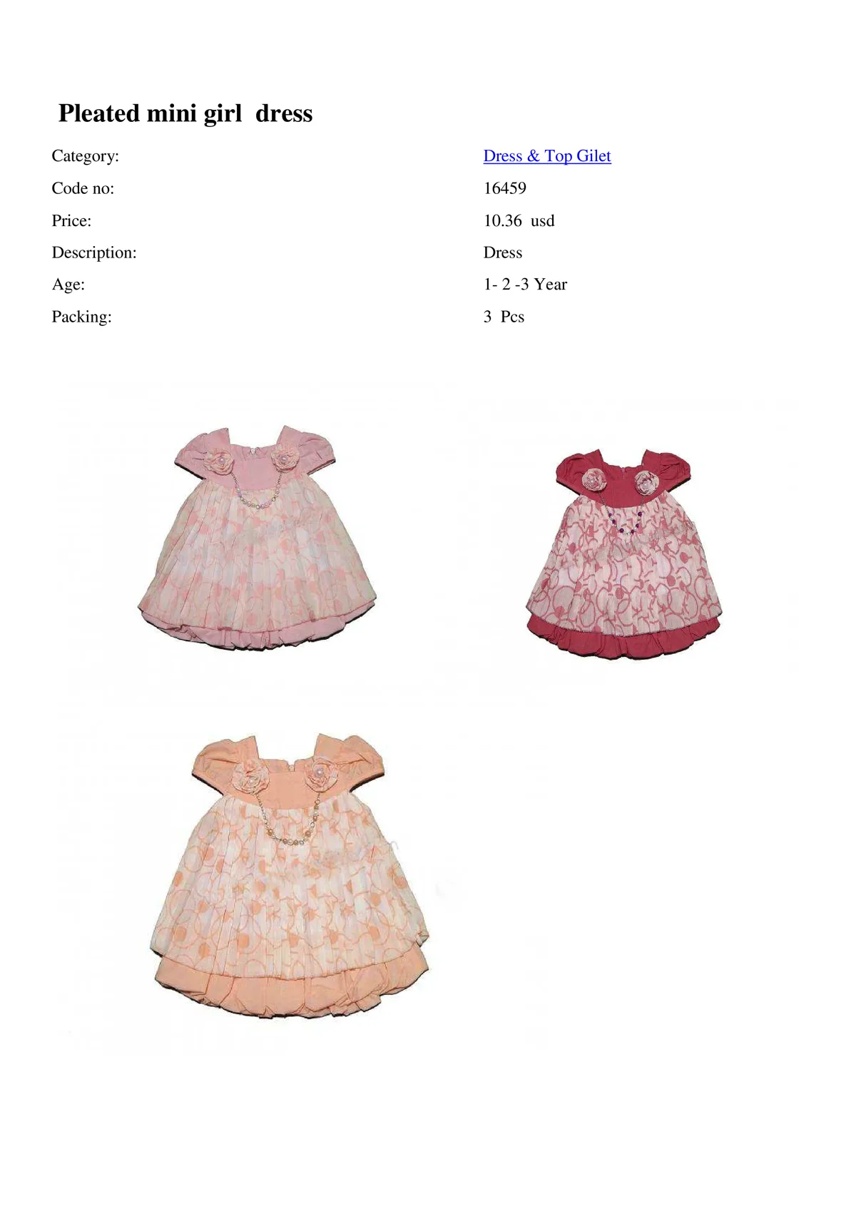 Export Girls & Boys Children Fashion Dress Model 46 — Baby & Children Clothing, Dresses & Kids Apparel | COIDET