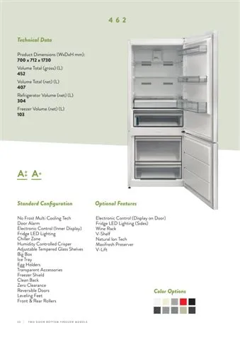 Réfrigérateur Deux Portes No-Frost Export (Climat Tropical) Modèle 124 — Gros Électroménager, Froid & Électronique Grand Public | COIDET & ATC