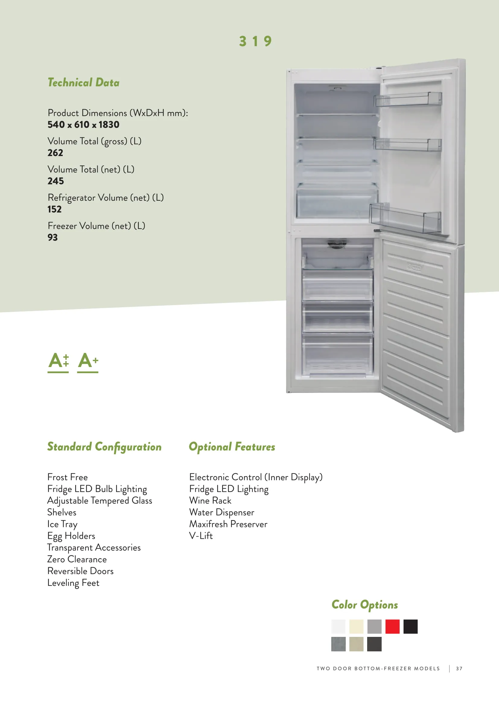 Réfrigérateur Deux Portes No-Frost Export (Climat Tropical) Modèle 132 — Gros Électroménager, Froid & Électronique Grand Public | COIDET & ATC