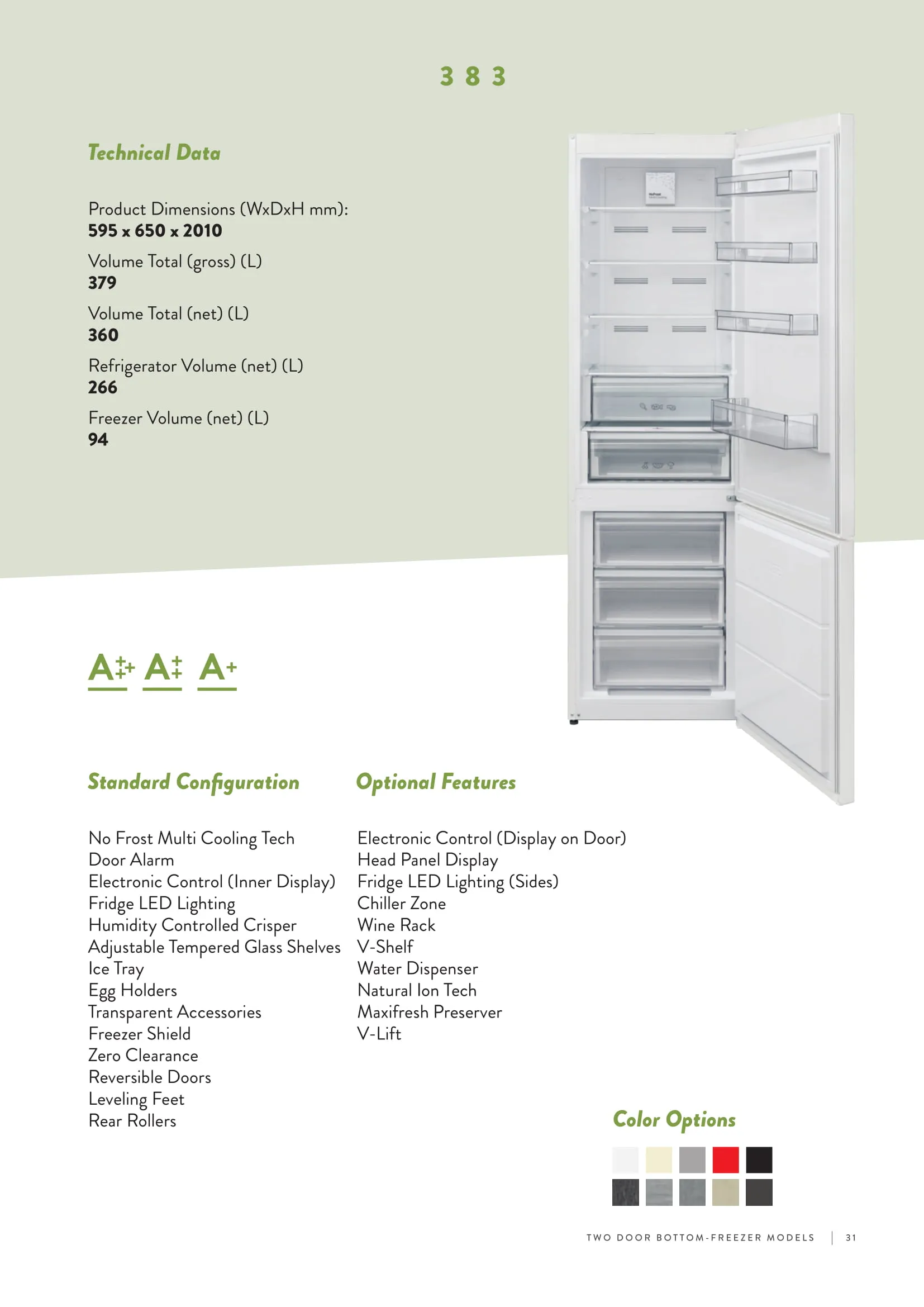 Réfrigérateur Deux Portes No-Frost Export (Climat Tropical) Modèle 158 — Gros Électroménager, Froid & Électronique Grand Public | COIDET & ATC