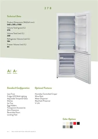 Réfrigérateur Deux Portes No-Frost Export (Climat Tropical) Modèle 140 — Gros Électroménager, Froid & Électronique Grand Public | COIDET & ATC