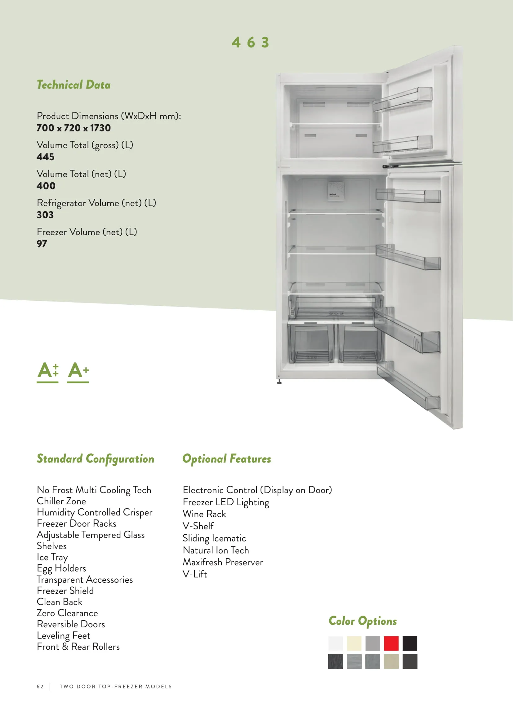 Réfrigérateur Deux Portes No-Frost Export (Climat Tropical) Modèle 56 — Gros Électroménager, Froid & Électronique Grand Public | COIDET & ATC