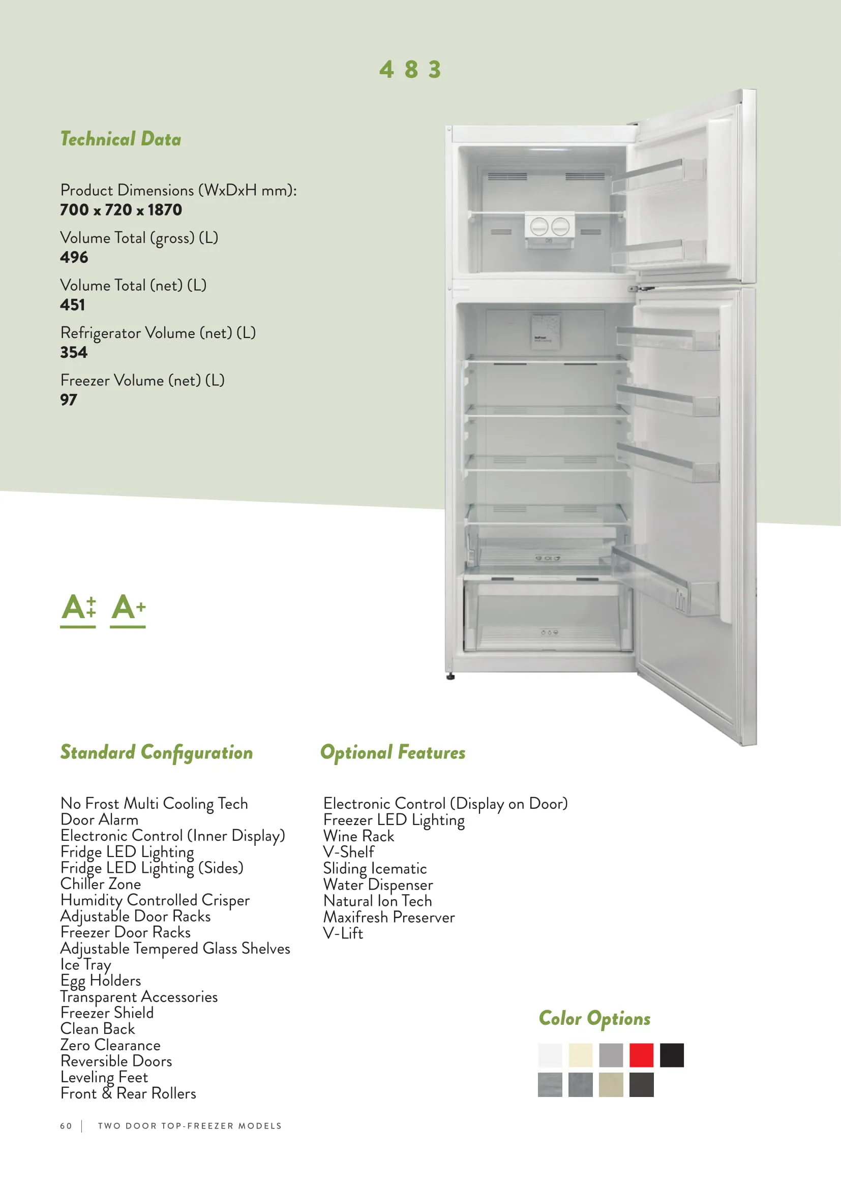 Réfrigérateur Deux Portes No-Frost Export (Climat Tropical) Modèle 39 — Gros Électroménager, Froid & Électronique Grand Public | COIDET & ATC