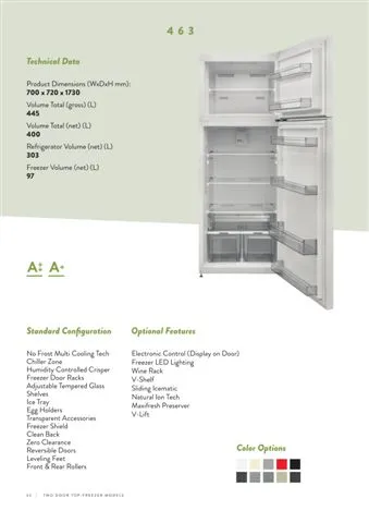 Réfrigérateur Deux Portes No-Frost Export (Climat Tropical) Modèle 114 — Gros Électroménager, Froid & Électronique Grand Public | COIDET & ATC
