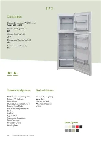 Réfrigérateur Deux Portes No-Frost Export (Climat Tropical) Modèle 60 — Gros Électroménager, Froid & Électronique Grand Public | COIDET & ATC