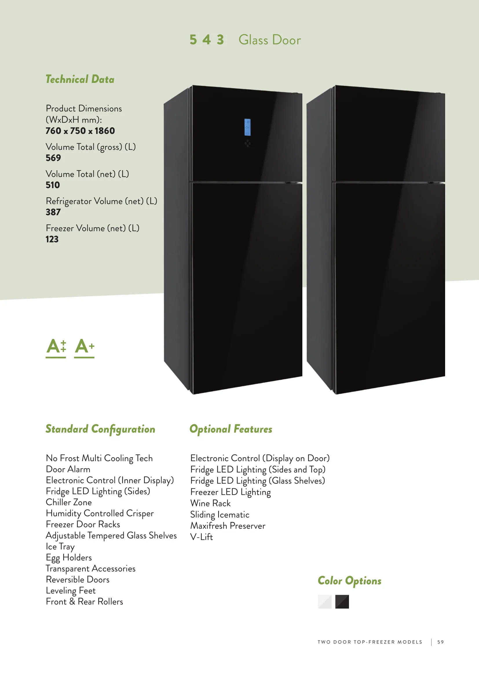 Réfrigérateur Deux Portes No-Frost Export (Climat Tropical) Modèle 184 — Gros Électroménager, Froid & Électronique Grand Public | COIDET & ATC