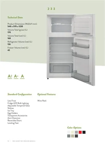 Réfrigérateur Deux Portes No-Frost Export (Climat Tropical) Modèle 183 — Gros Électroménager, Froid & Électronique Grand Public | COIDET & ATC