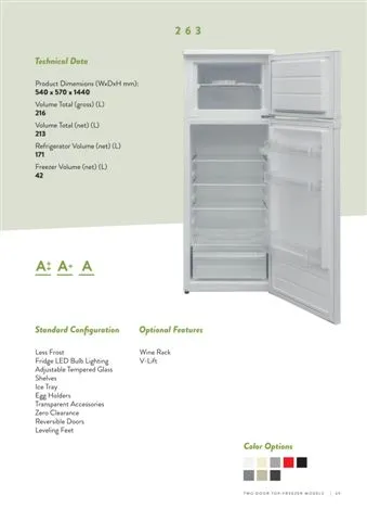 Réfrigérateur Deux Portes No-Frost Export (Climat Tropical) Modèle 38 — Gros Électroménager, Froid & Électronique Grand Public | COIDET & ATC
