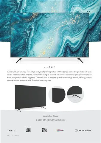 Téléviseur Smart LED Ultra HD 4K — Modèle Export Android TV 185 — Gros Électroménager, Froid & Électronique Grand Public | COIDET & ATC