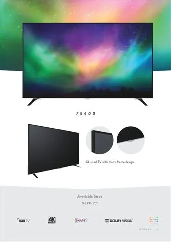 Téléviseur Smart LED Ultra HD 4K — Modèle Export Android TV 187 — Gros Électroménager, Froid & Électronique Grand Public | COIDET & ATC
