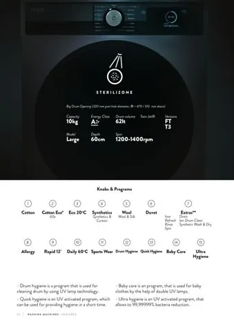 Lave-Linge Solo A+++ 8-10 kg Série Export Modèle 161 — Gros Électroménager, Froid & Électronique Grand Public | COIDET & ATC