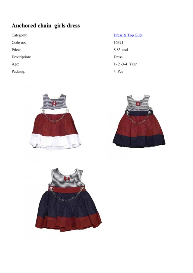Girls' Dresses Export Collection & Pricing